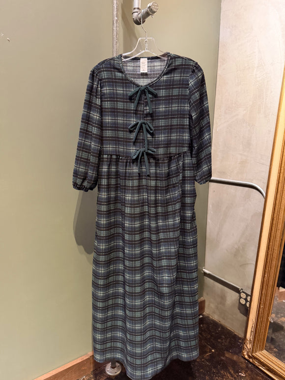 The Chestnut Plaid Midi Dress