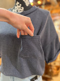 The Harbor Knit Top • Only 1 Navy L/XL Left