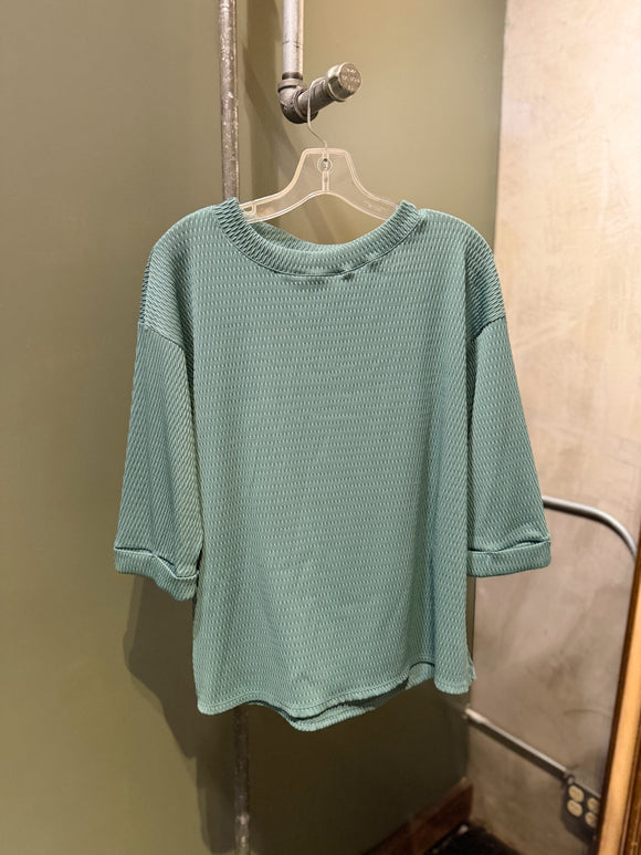 The Sage Waffle Top • Only 1 Medium Left