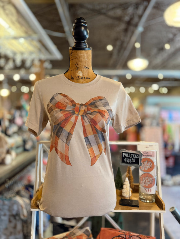The Plaid Bow Tee • Only 4 Left