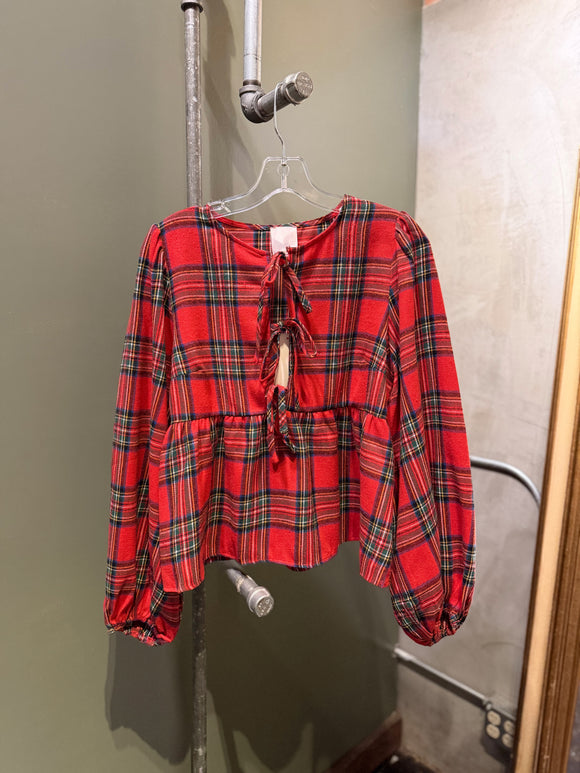 The Merry Plaid Tie-Top