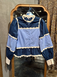 The Bluebell Scallop Top - 1 S & 2 M