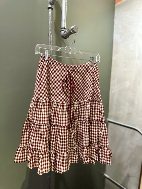 The Autumn Berry Gingham Skirt