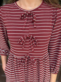 The Maisie Burgundy Bow Midi Dress