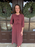 The Maisie Burgundy Bow Midi Dress